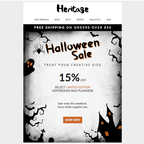 Halloween Horror VR Games Sale Email Template